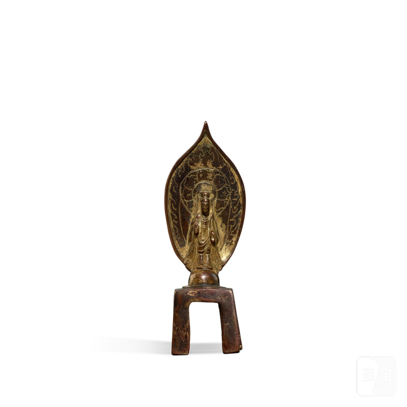A gilt-bronze figure of Buddha, Northern Wei dynasty | 北魏 銅鎏金佛立像